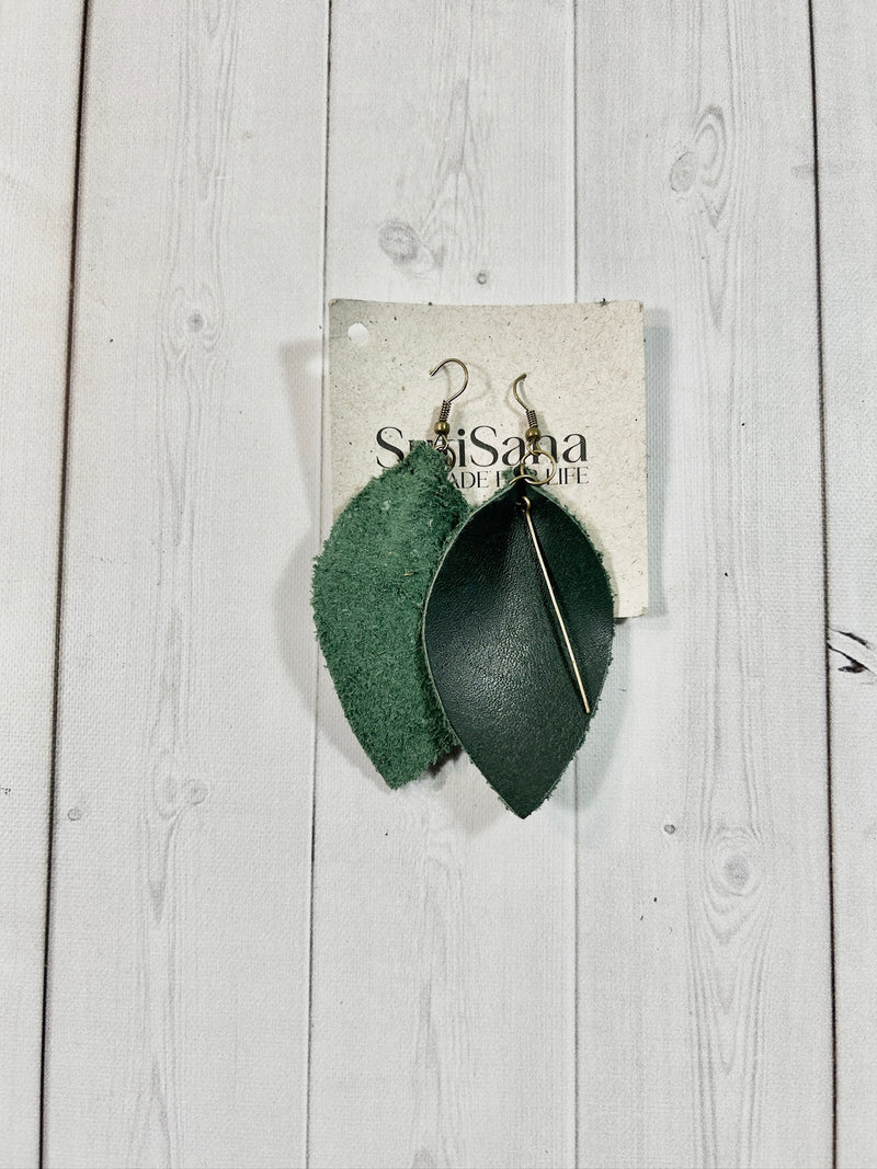 Leather Leaf Earrings