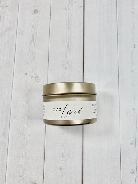 I am Loved Tin Candle