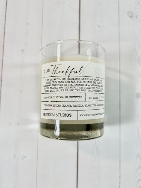 I am Thankful Candle