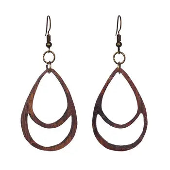 Wood Teardrop Earrings